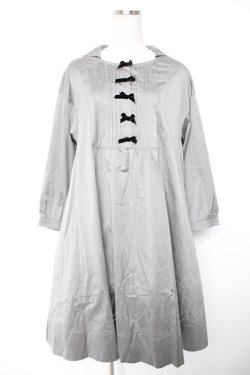 画像1: Jane Marple / シャンブレーストライプのワンピース M グレー Y-25-12-25-136-JM-OP-SZ-ZY