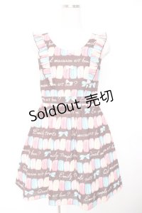 Emily Temple cute / マカロンプリントワンピース  ブラウン Y-25-12-25-139-ET-OP-SZ-ZY