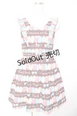 画像1: Emily Temple cute / マカロンプリントワンピース  ブラウン Y-25-12-25-139-ET-OP-SZ-ZY