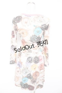 画像2: MILK / DONUTカットワンピース  チョコクリームベース/ラズベリー Y-25-12-25-145-ML-OP-SZ-ZI