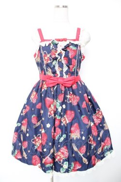 画像1: Angelic Pretty / Royal Crown Berry SpecialジャンパースカートSet  紺 Y-25-12-25-146-AP-OP-SZ-ZY