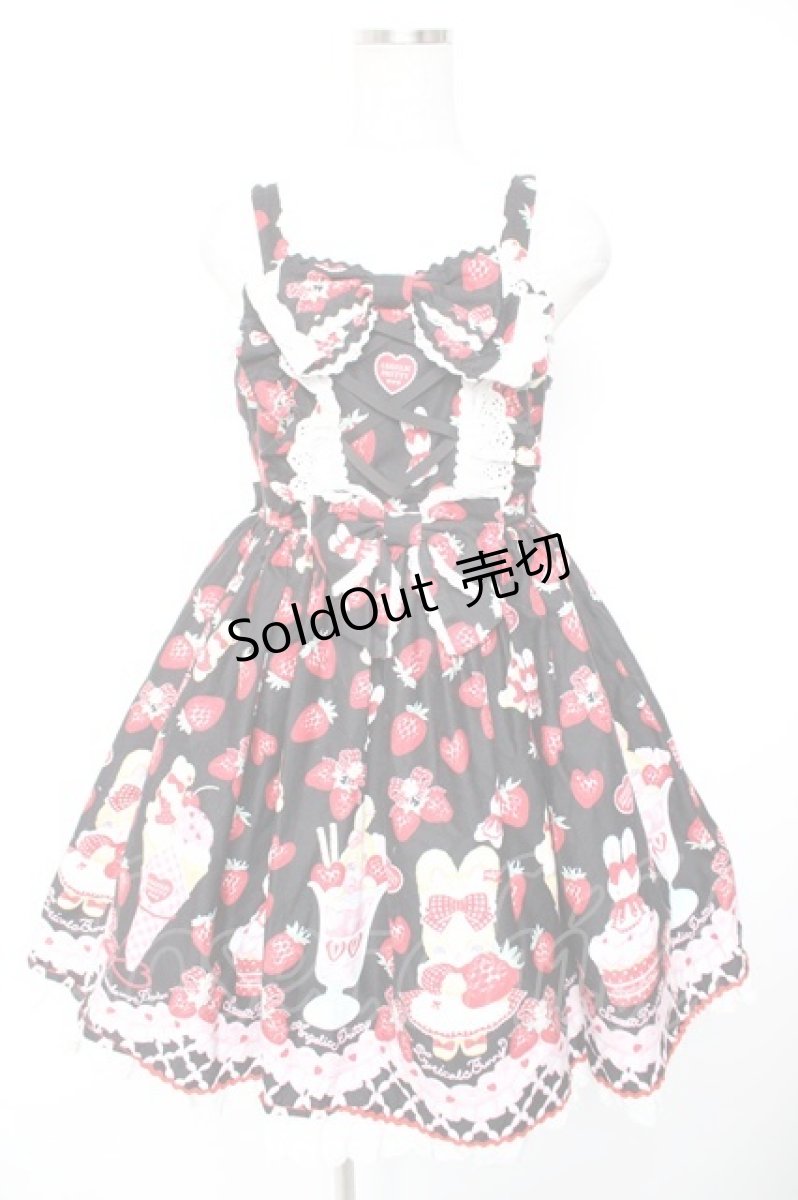 画像1: Angelic Pretty / Lyrical Bunny ParlorジャンパースカートSET  黒 Y-25-12-25-147-AP-OP-SZ-ZY (1)