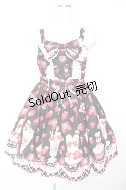 画像1: Angelic Pretty / Lyrical Bunny ParlorジャンパースカートSET  黒 Y-25-12-25-147-AP-OP-SZ-ZY