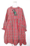 HEIHEI / ワッペンチェックワイドワンピース  赤 Y-25-12-25-150-PU-OP-SZ-ZY
