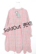 HEIHEI / ワッペンチェックワイドワンピース  赤 Y-25-12-25-150-PU-OP-SZ-ZY