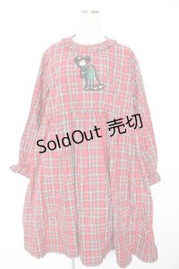 HEIHEI / ワッペンチェックワイドワンピース  赤 Y-25-12-25-150-PU-OP-SZ-ZY