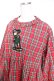 画像3: HEIHEI / ワッペンチェックワイドワンピース  赤 Y-25-12-25-150-PU-OP-SZ-ZY (3)