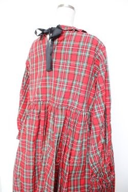 画像5: HEIHEI / ワッペンチェックワイドワンピース  赤 Y-25-12-25-150-PU-OP-SZ-ZY