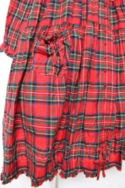 画像4: PINK HOUSE / シャギー起毛タータンチェックミディワンピース F 赤 Y-25-12-25-151-LO-OP-SZ-ZY