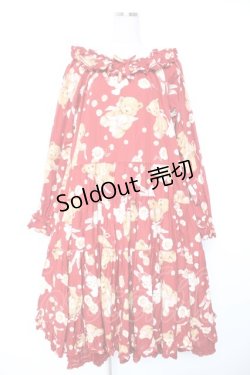 画像1: PINK HOUSE / ひな菊ロンドプリントミディ丈ワンピース F 赤 Y-25-12-25-152-LO-OP-SZ-ZY