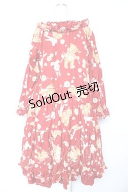 画像2: PINK HOUSE / ひな菊ロンドプリントミディ丈ワンピース F 赤 Y-25-12-25-152-LO-OP-SZ-ZY