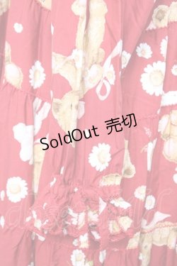 画像4: PINK HOUSE / ひな菊ロンドプリントミディ丈ワンピース F 赤 Y-25-12-25-152-LO-OP-SZ-ZY