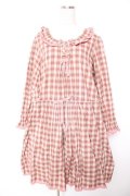 PINK HOUSE / オリジナルチェックワンピース F ベージュ×赤 Y-25-12-25-153-LO-OP-SZ-ZY