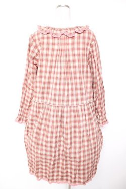 画像2: PINK HOUSE / オリジナルチェックワンピース F ベージュ×赤 Y-25-12-25-153-LO-OP-SZ-ZY