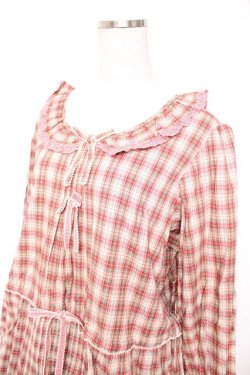 画像3: PINK HOUSE / オリジナルチェックワンピース F ベージュ×赤 Y-25-12-25-153-LO-OP-SZ-ZY