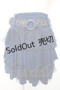 Ozz oneste / ベルト付きチュールレースフリルスカート  紺 Y-25-12-25-161-OO-SK-SZ-ZY