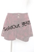 Ozz Croce / レースプリントコーデュロイショートパンツ  赤 Y-25-12-25-162-OO-PA-SZ-ZY