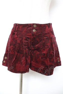 画像1: Ozz Croce / レースプリントコーデュロイショートパンツ  赤 Y-25-12-25-162-OO-PA-SZ-ZY