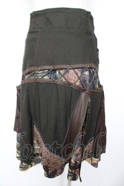 画像2: Ozz oneste / 2WAYギミック柄和スカート  カーキグリーン Y-25-12-25-164-OO-SK-SZ-ZY