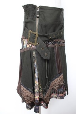 画像3: Ozz oneste / 2WAYギミック柄和スカート  カーキグリーン Y-25-12-25-164-OO-SK-SZ-ZY