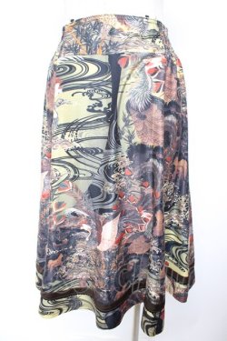 画像5: Ozz oneste / 2WAYギミック柄和スカート  カーキグリーン Y-25-12-25-164-OO-SK-SZ-ZY