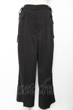 画像1: axes femme / 調節ボタンストレートパンツ L 黒 Y-25-12-25-167-AX-PA-SZ-ZY