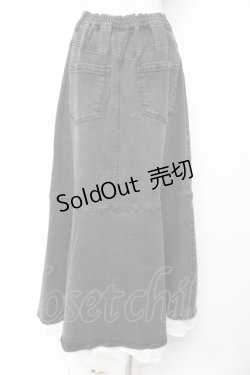 画像2: axes femme NOSTALGIE / 裾レースデニムスカート M 黒 Y-25-12-25-170-AX-SK-SZ-ZS