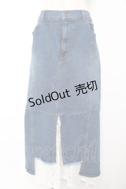 画像1: axes femme NOSTALGIE / 裾レースデニムスカート M インディゴ Y-25-12-25-171-AX-SK-SZ-ZS