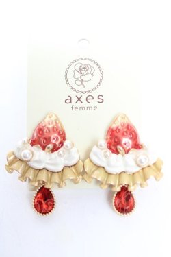 画像1: axes femme POETIQUE / ガトー・フレーズイヤリング  赤 Y-25-12-25-024-AX-AC-SZ-ZY