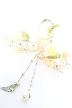 画像1: axes femme POETIQUE / ローズヘアークリップ  生成り Y-25-12-25-025-AX-AC-SZ-ZY