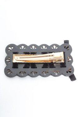 画像2: axes femme POETIQUE / レースアップヘアクリップ  黒 Y-25-12-25-030-AX-AC-SZ-ZY