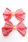 Angelic Pretty / ときめきリボンクリップSet  赤 Y-25-12-25-037-AP-AC-SZ-ZY
