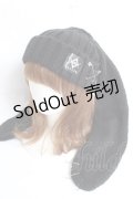 REFLEM / 安全ピン付きうさ耳ニットキャップ F ブラック Y-25-12-27-031-PU-AC-SZ-ZY
