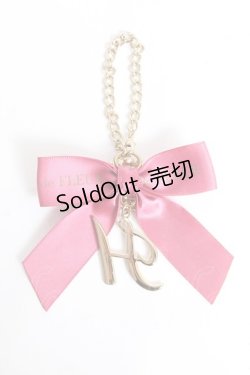 画像2: Maison de FLEUR / イニシャルリボンビジューチャーム  ダークピンク Y-25-12-27-003-LO-ZA-SZ-ZY