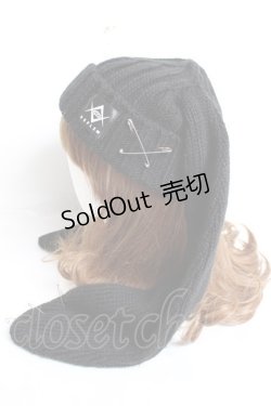 画像2: REFLEM / 安全ピン付きうさ耳ニットキャップ F ブラック Y-25-12-27-031-PU-AC-SZ-ZY