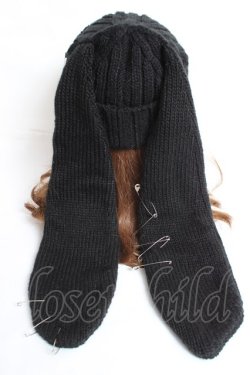 画像3: REFLEM / 安全ピン付きうさ耳ニットキャップ F ブラック Y-25-12-27-031-PU-AC-SZ-ZY