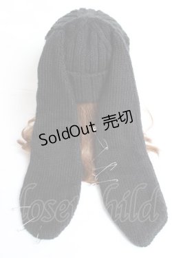 画像3: REFLEM / 安全ピン付きうさ耳ニットキャップ F ブラック Y-25-12-27-031-PU-AC-SZ-ZY