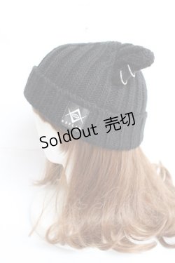 画像2: REFLEM / リングピアス付き猫耳ニット帽 F ブラック Y-25-12-27-032-PU-AC-SZ-ZY