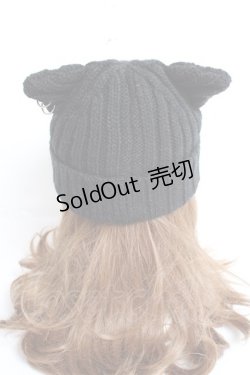 画像3: REFLEM / リングピアス付き猫耳ニット帽 F ブラック Y-25-12-27-032-PU-AC-SZ-ZY