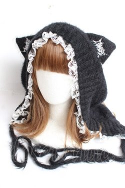 画像1: Dim Moire / Evil Catフード F ブラック Y-25-12-27-033-PU-AC-SZ-ZY