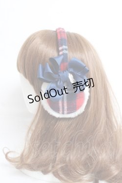 画像2: Emily Temple cute / タータンイヤーマフ  赤×紺 Y-25-12-27-036-ET-ZA-SZ-ZY