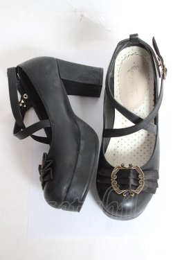 画像5: Queen Bee / クラシカルフレームパンプス 24cm 黒 Y-25-12-27-038-EL-SH-SZ-ZY