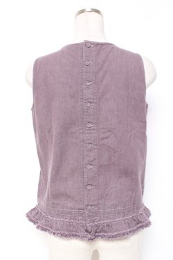 画像2: WONDERFUL WORLD / フリルデニムノースリーブブラウス F ラベンダー Y-25-12-27-042-LO-BL-SZ-ZY