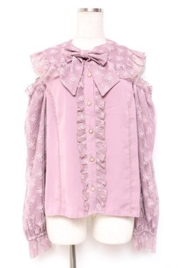 画像1: axes femme kawaii / ブルーミングレースブラウス M ピンク Y-25-12-27-043-AX-BL-SZ-ZY