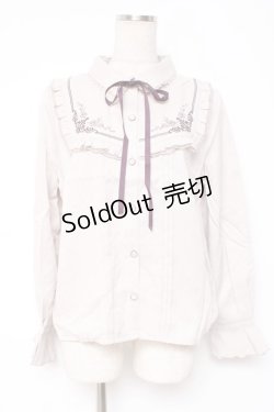 画像1: axes femme / 襟付刺繍ブラウス M 淡ピンク Y-25-12-27-044-AX-BL-SZ-ZS