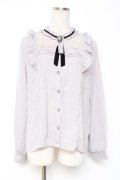 axes femme / ブローチ付ヴィンテージブラウス L グレー Y-25-12-27-045-AX-BL-SZ-ZY