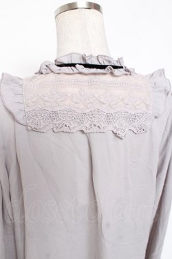 画像3: axes femme / ブローチ付ヴィンテージブラウス L グレー Y-25-12-27-045-AX-BL-SZ-ZY