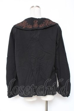 画像2: axes femme NOSTALGIE / 襟刺繍ブラウス M 黒 Y-25-12-27-046-AX-BL-SZ-ZY