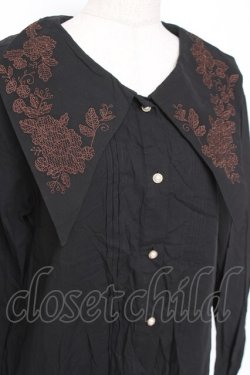 画像3: axes femme NOSTALGIE / 襟刺繍ブラウス M 黒 Y-25-12-27-046-AX-BL-SZ-ZY