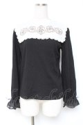 axes femme / 薔薇刺繍入襟セットトップス F 黒 Y-25-12-27-051-AX-TO-SZ-ZY
